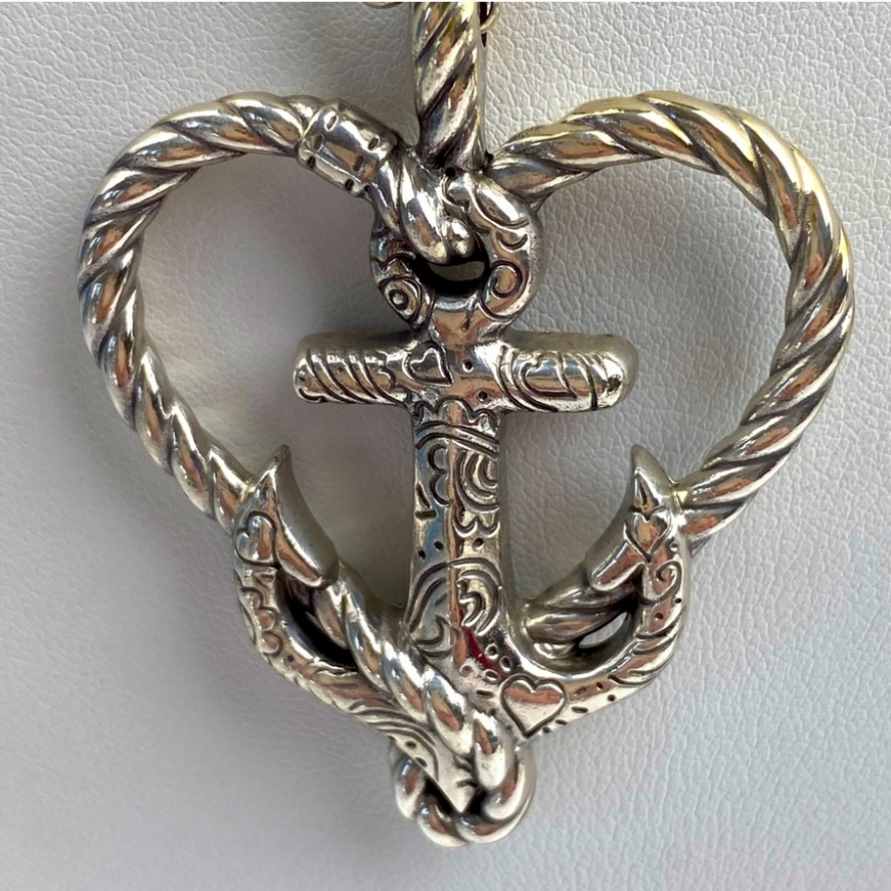 Brighton Seas Day Anchored In Love Heart Pendant